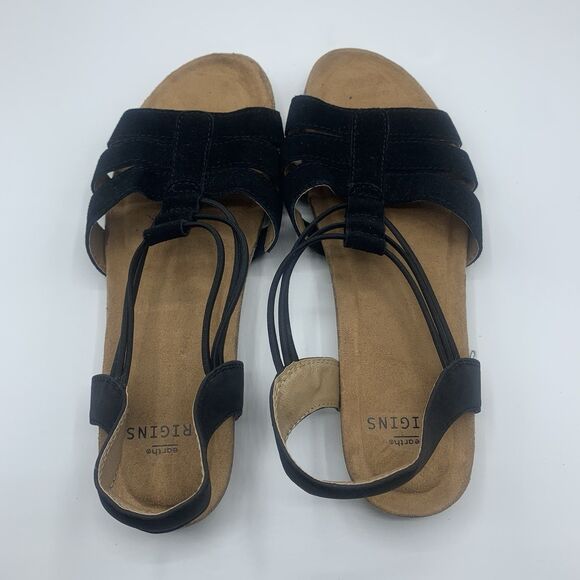 Earth Origins Laney Wide Black Suede Sandals Size 8 - Picture 6 of 8